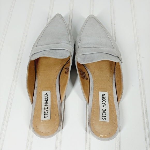 Steve Madden Gray Suede Flavor Flat Mule F922 - Picture 9 of 14